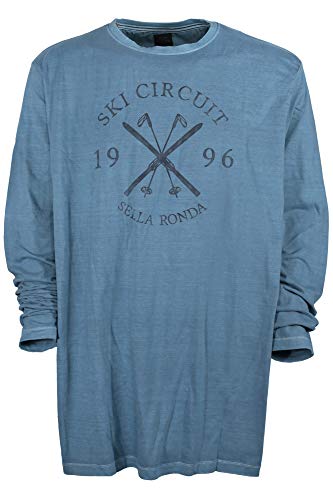 Kitaro T Shirt Longsleeve Herren Langarm Rundhals Baumwolle Extra Lang Tall, Farbe:blau, Herrengrößen:3XT im Sale